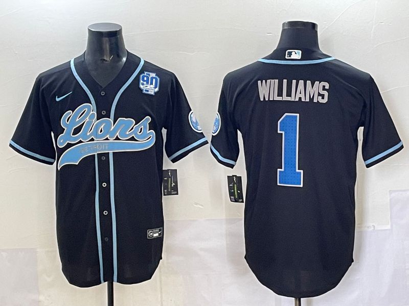 Men 2025 Detroit Lions #1 Williams Black  joint name 2024 Nike Limited NFL Jersey style 5->detroit lions->NFL Jersey